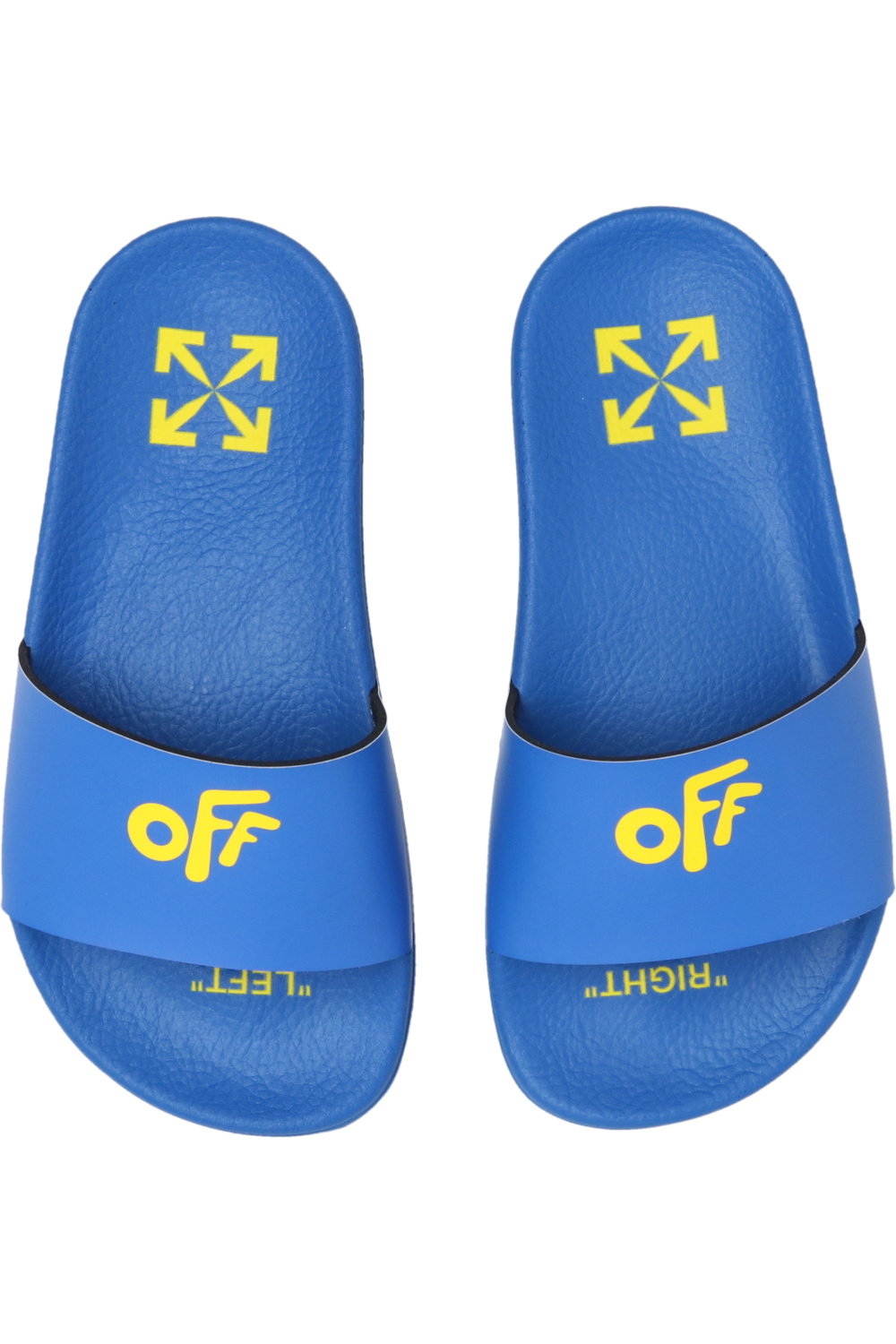 Off white best sale blue slides